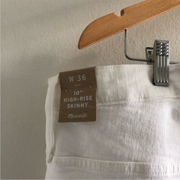 Madewell White 10” High Rise Skinny Jeans 36 - Picture 11 of 11